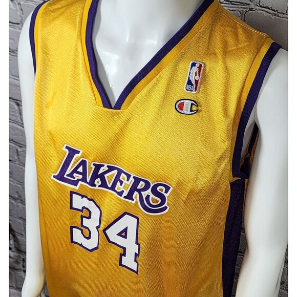 Champion LA Lakers Mens Size XL 18/20 Shaquille ONeal 34 Authentic Jersey - Picture 4 of 11